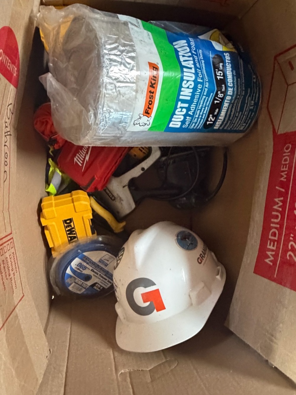 White Construction Hard Hat and other tools bundle